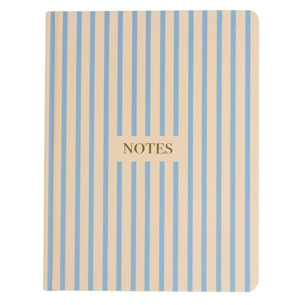 Cream and Blue Striped Notes Journal, Hardcover Stationary
