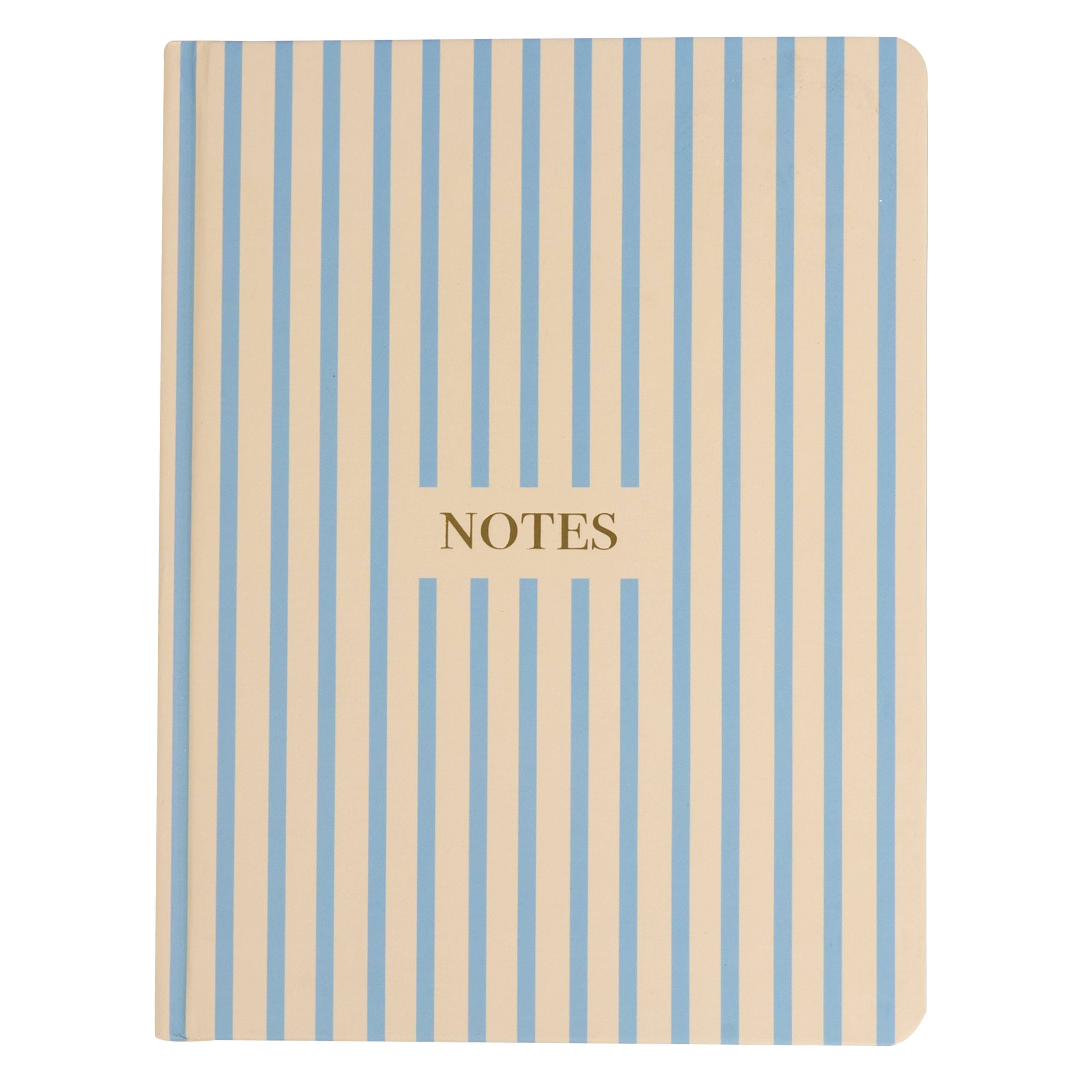 Cream and Blue Striped Notes Journal, Hardcover Stationary