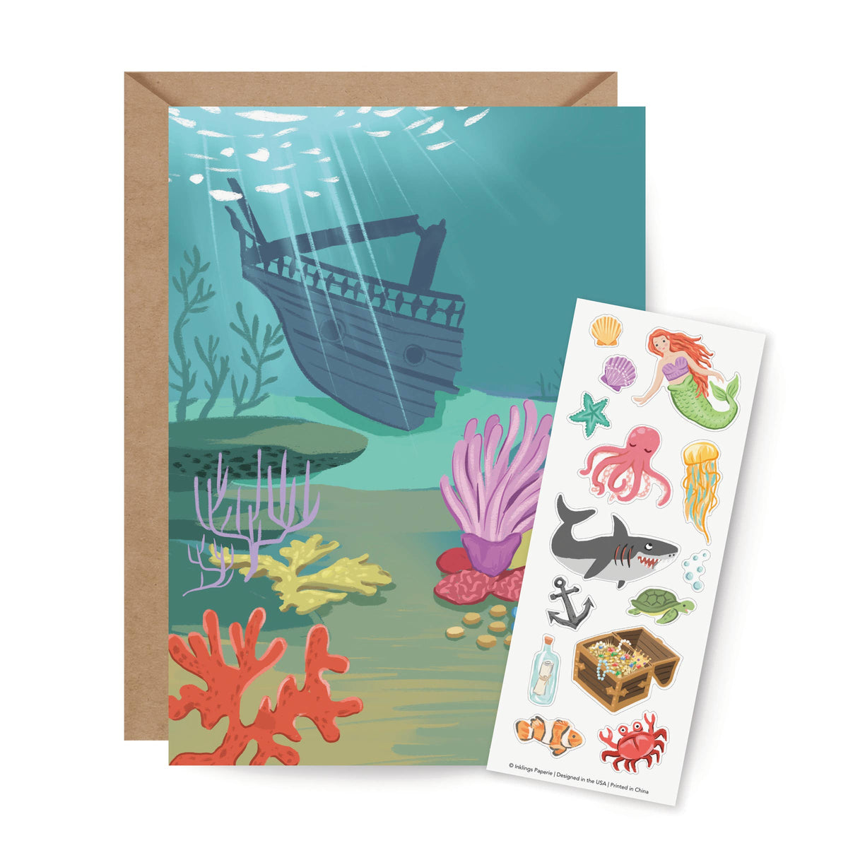 Under the Sea Sticker Scene Greeting Card