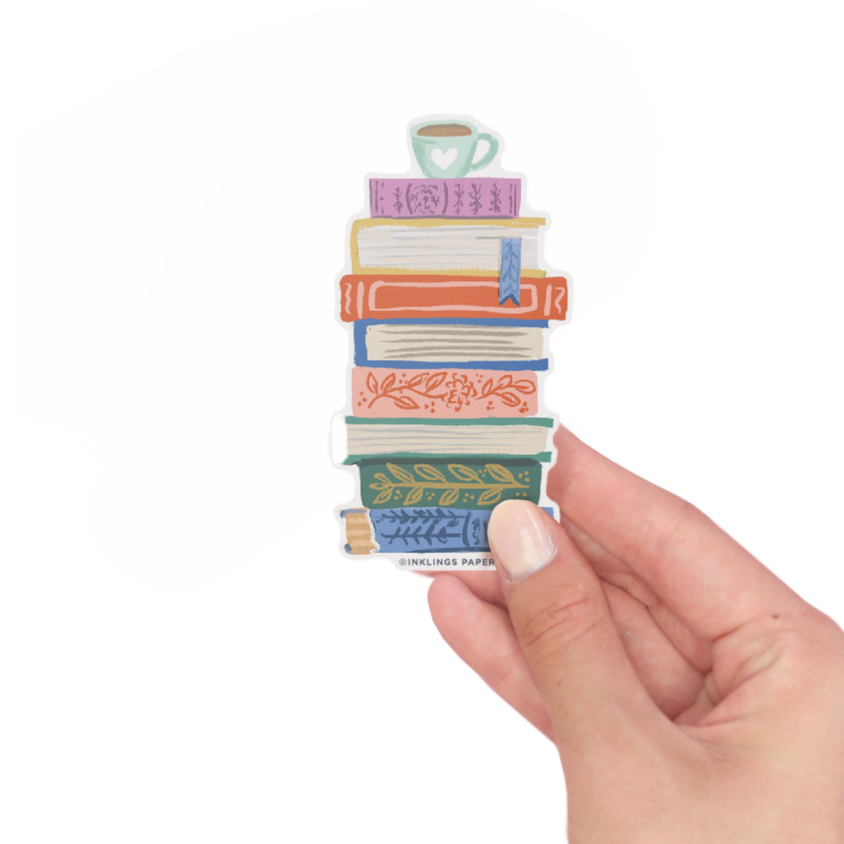 Book Stack Waterproof Vinyl Sticker