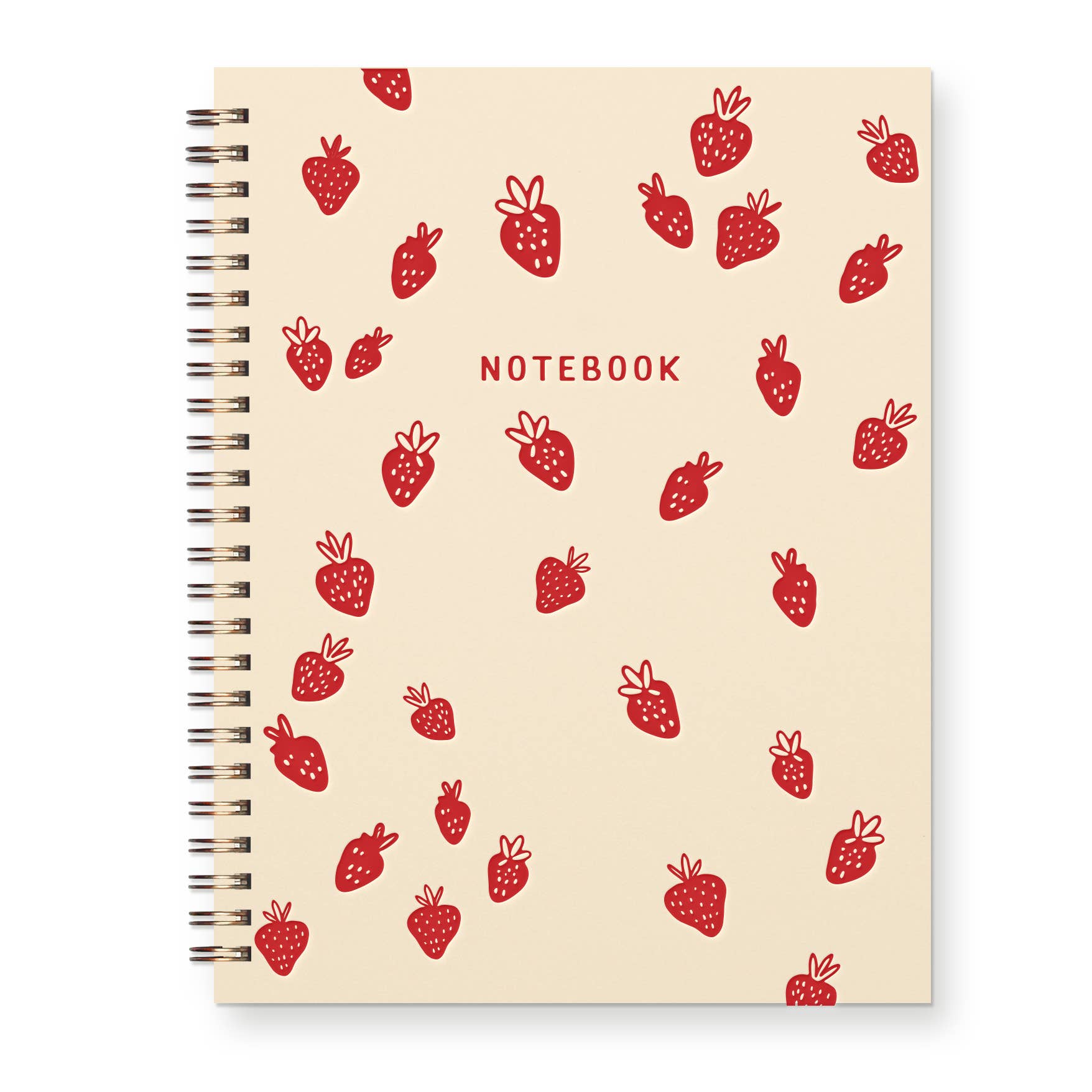 Strawberry Pattern Journal : Lined Notebook : French Vanilla Cover | Heirloom Ink