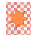 Checkered Star Pink & Orange Hardcover Journal Notebook 6x8
