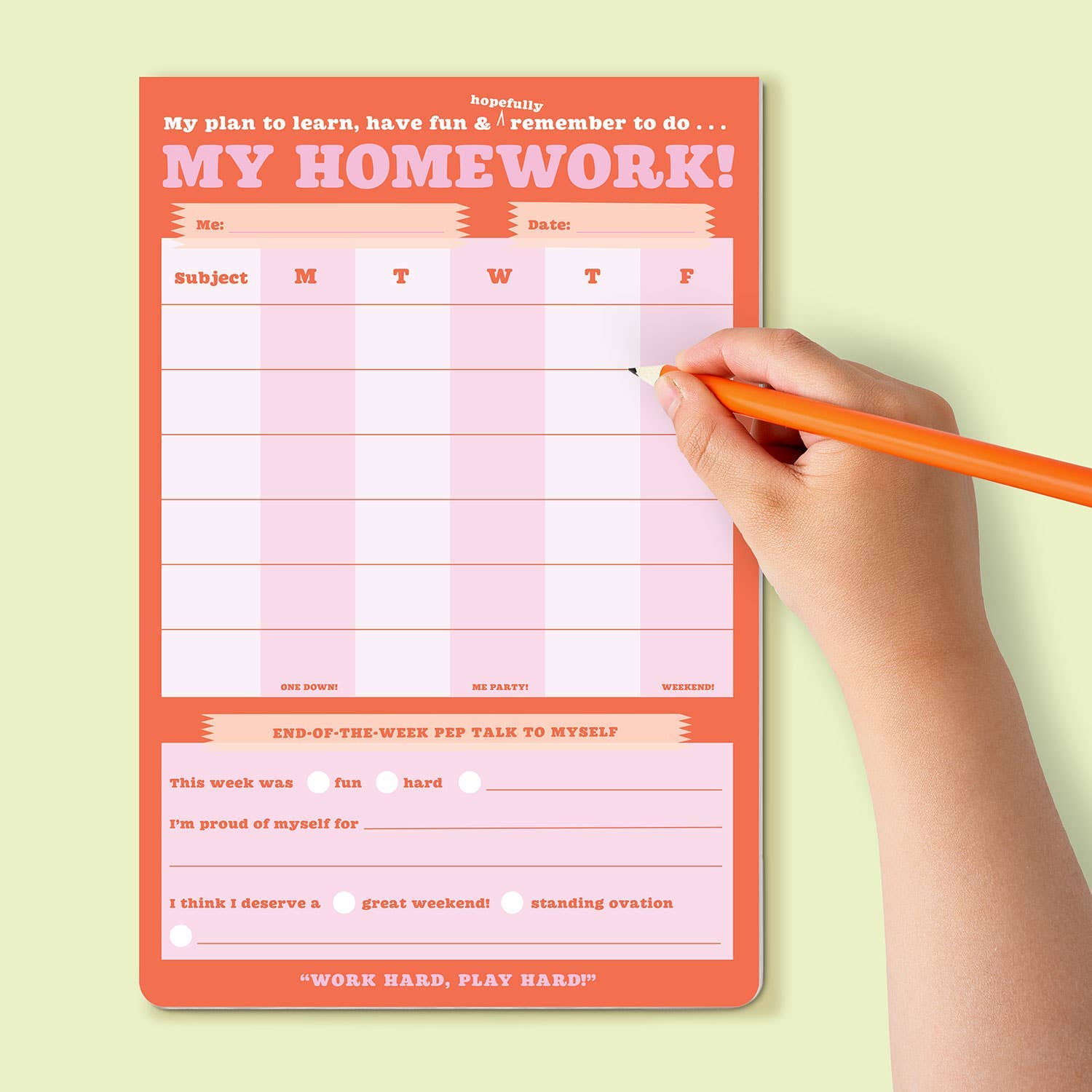Knock Knock Kids Homework Can-Do Pad | Kids Homework Planner