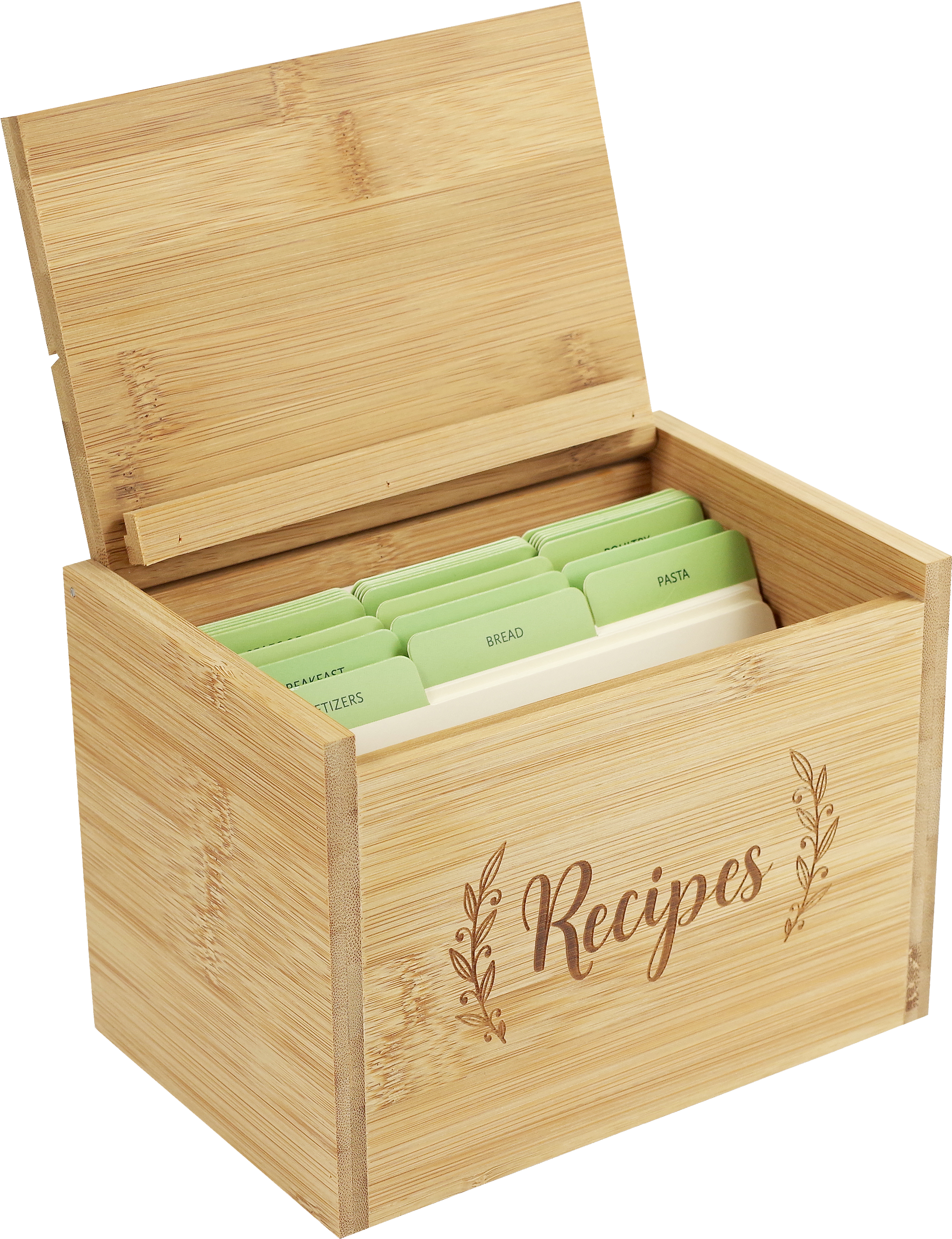 Bamboo Recipe Box Set by Peter Pauper Press