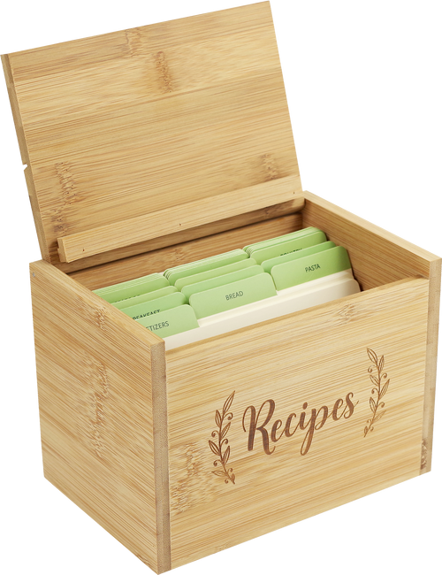 Bamboo Recipe Box Set by Peter Pauper Press