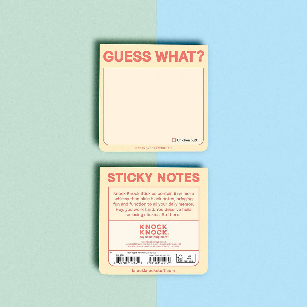 Guess What? Sticky Notes | Funny Novelty Notepad by Knock Knock