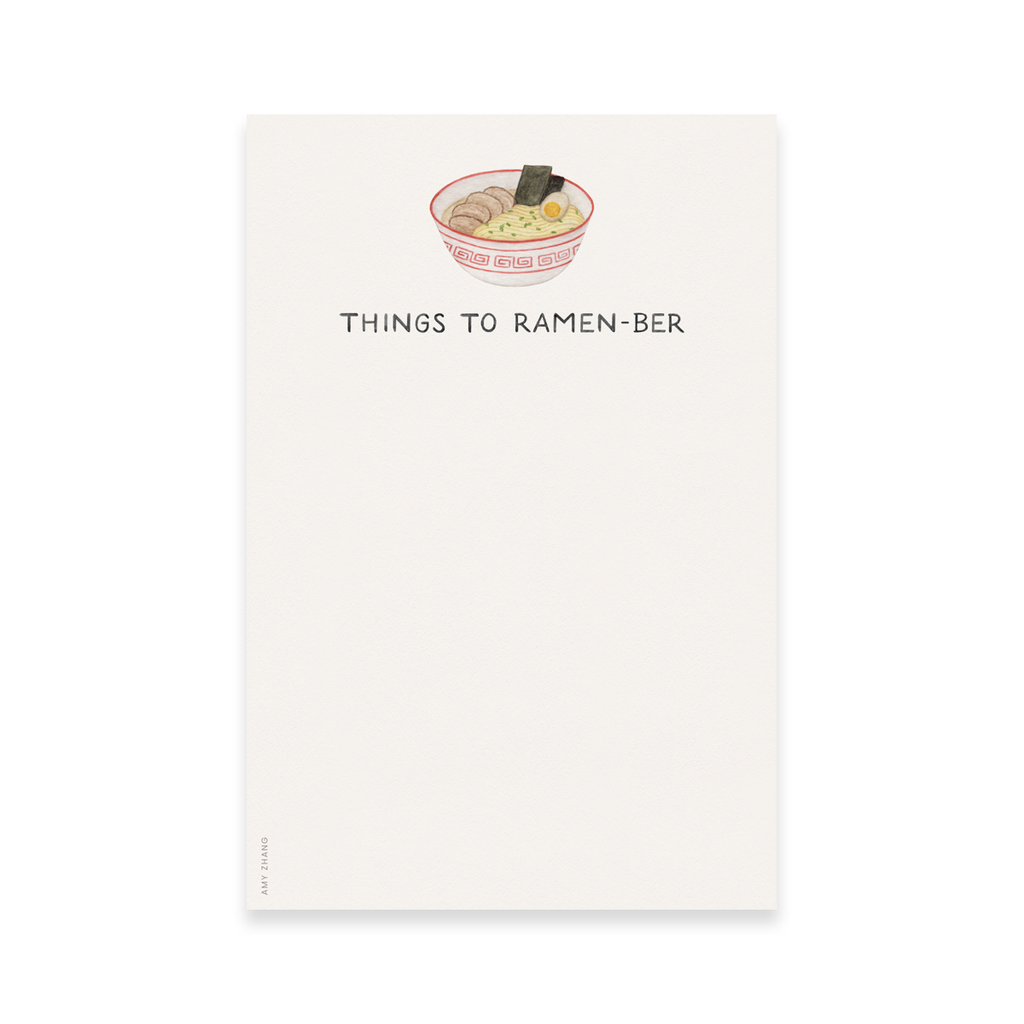 Things To Ramen-ber Notepad | Ramen Pun Notepad