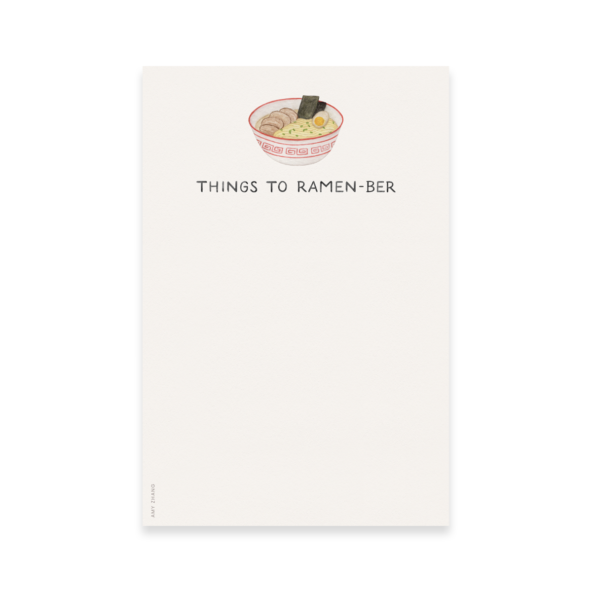 Things To Ramen-ber Notepad | Ramen Pun Notepad
