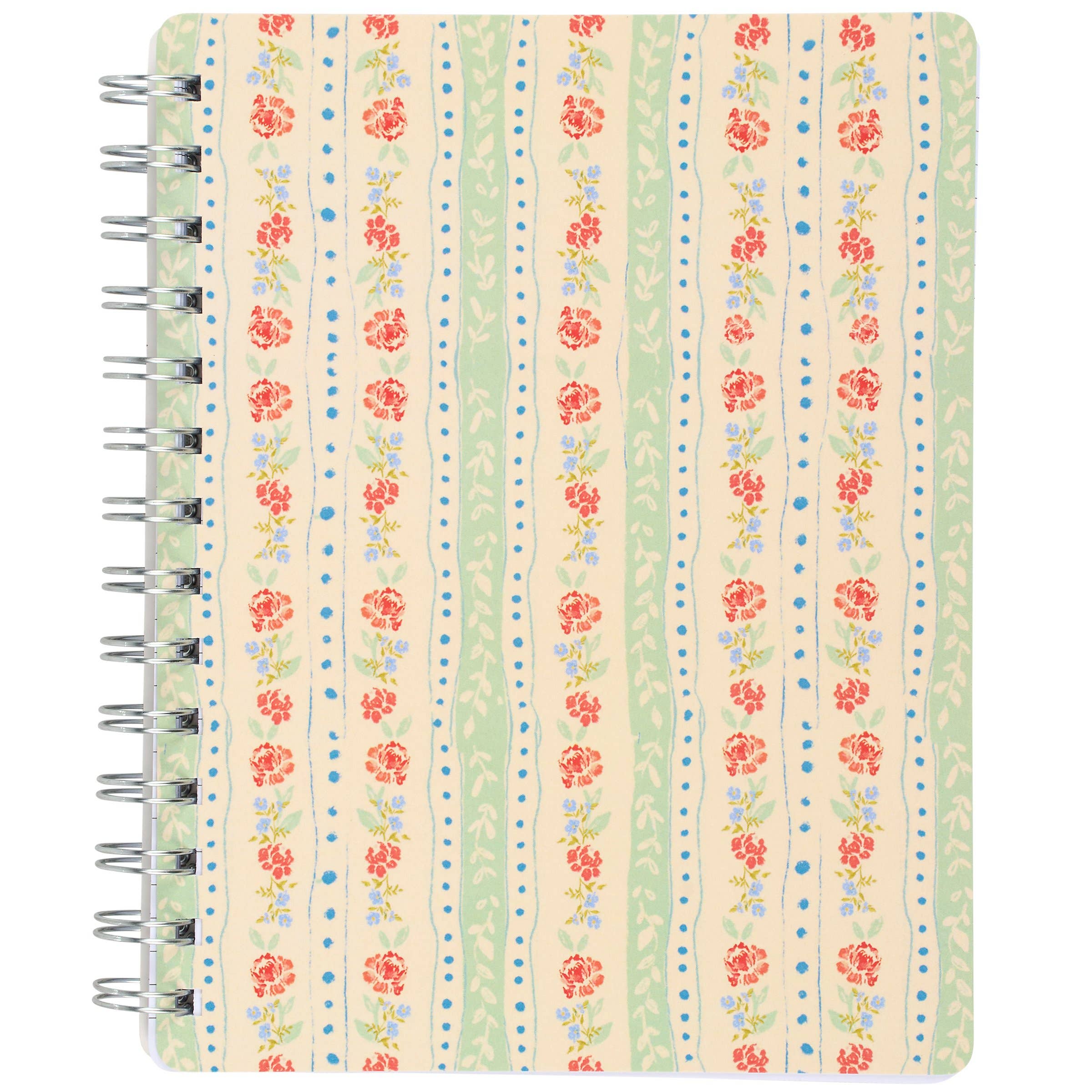 Floral Stripe Spiral Notebook