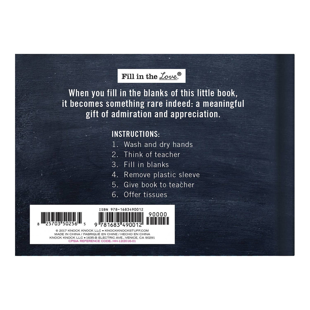 Why You're the Best Teacher Ever Fill in the Love® Book | Teacher Appreciation Gift