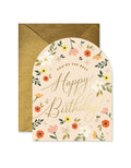 Birthday Lover Greeting Card – Gold Foil Arch Die-Cut Birthday Card by Ginger P. Designs
