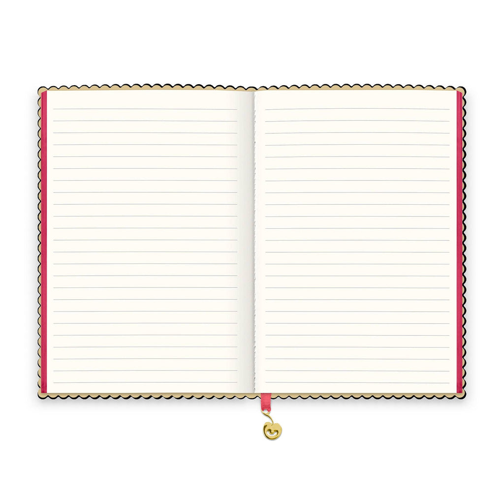 Black Cherry A5 Spumoni Swirls Scalloped Journal