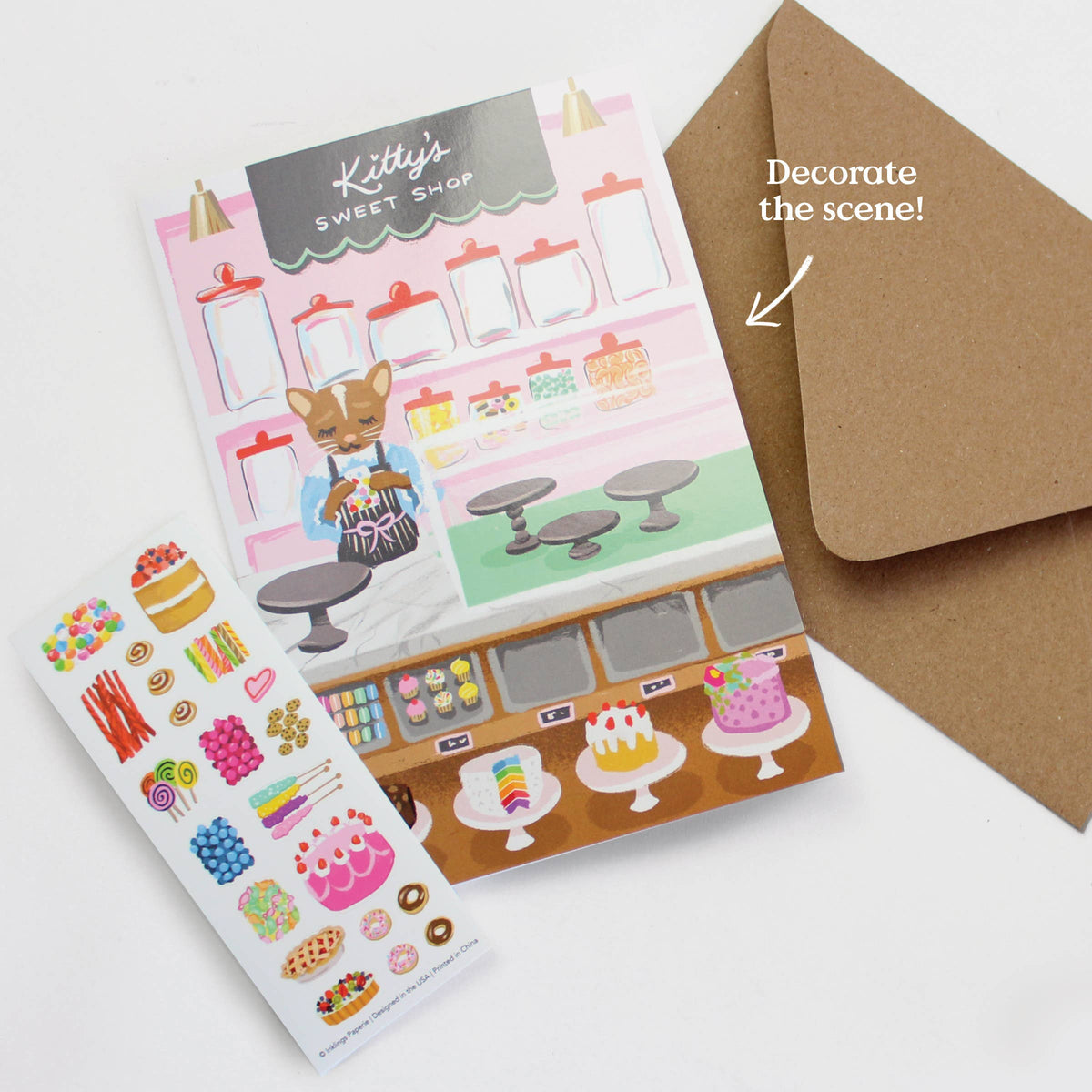 Sweet Shop Sticker Scene Greeting Card