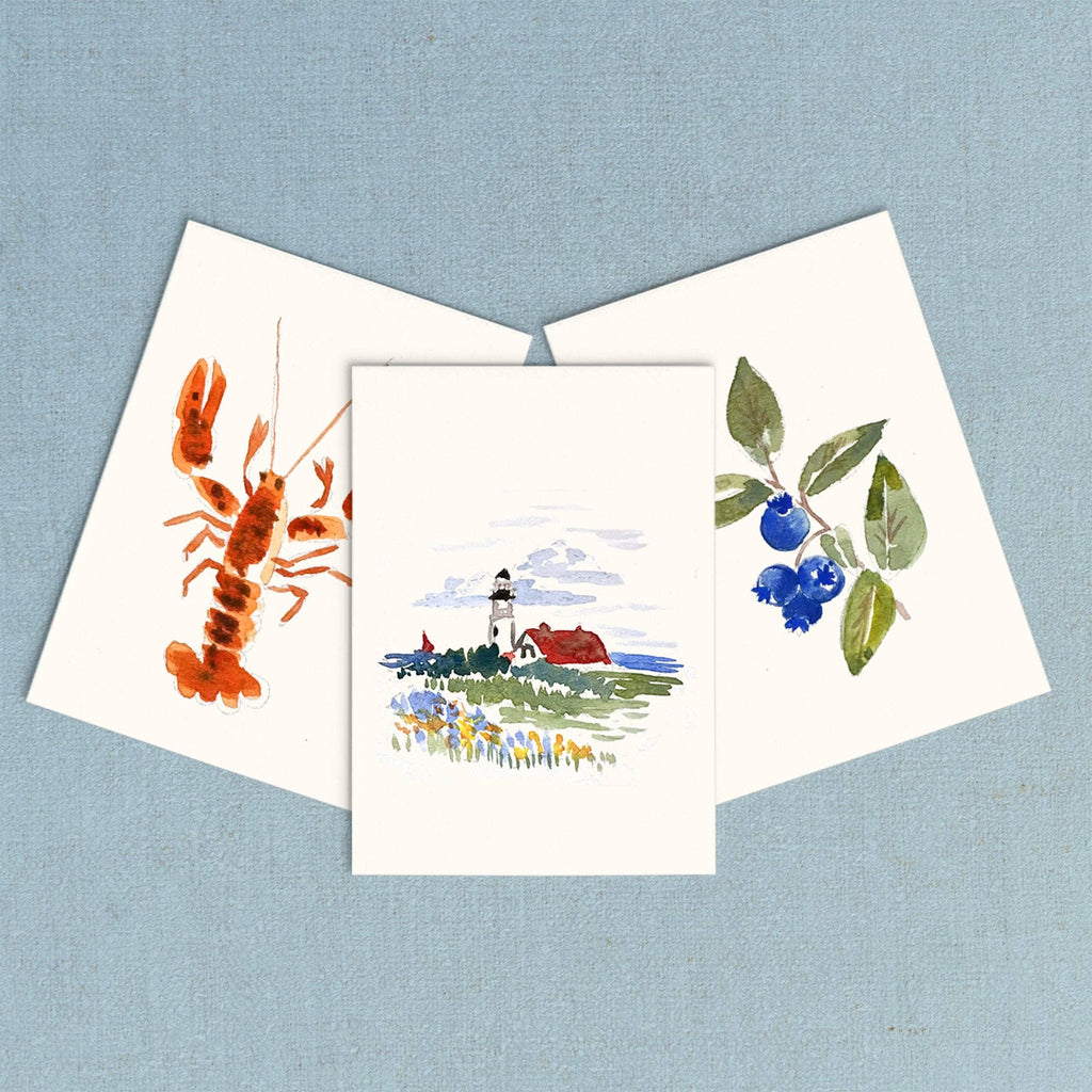 Mini Coastal Watercolor Kit | Lighthouse, Lobster & Blueberry Painting Kit