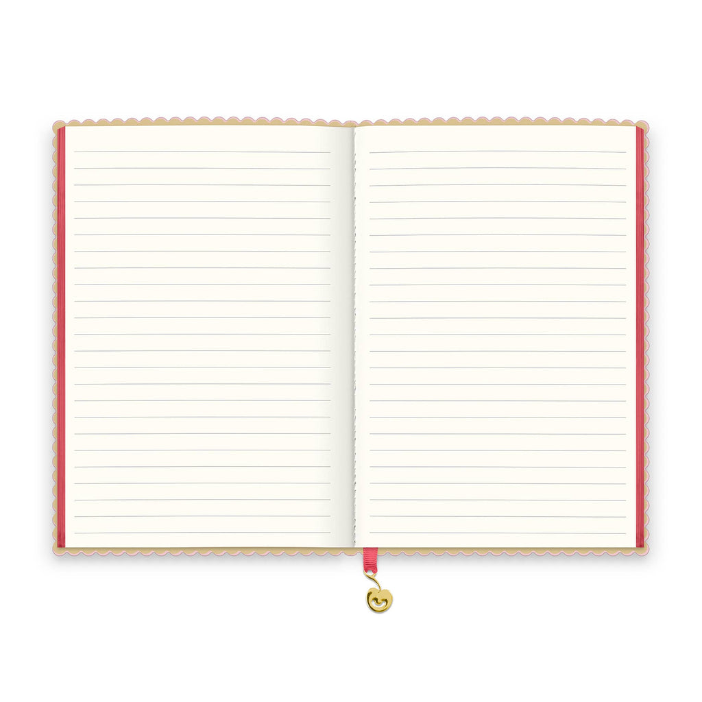 Bubble Gum Spumoni Swirls Scalloped Journal – A5 Lined Notebook