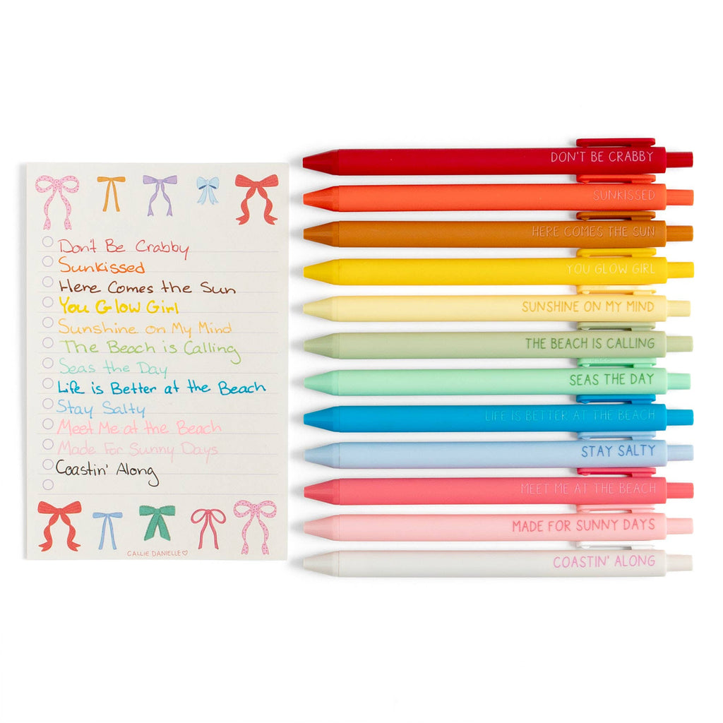 Spread Sunshine Coastal-Inspired Pen Set of 12
