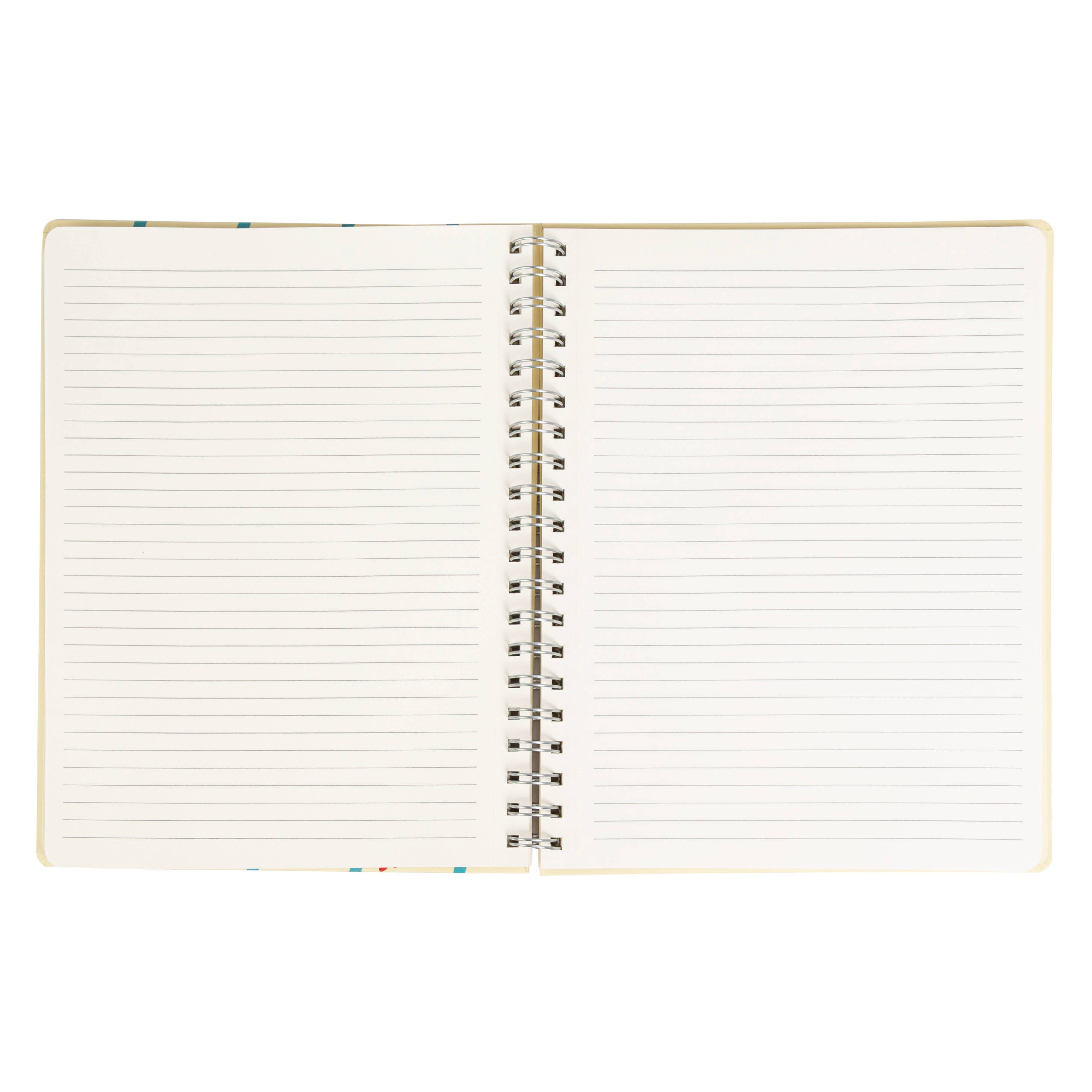 Floral Spiral Spiral Notebook, 8x10 Stationary Journal