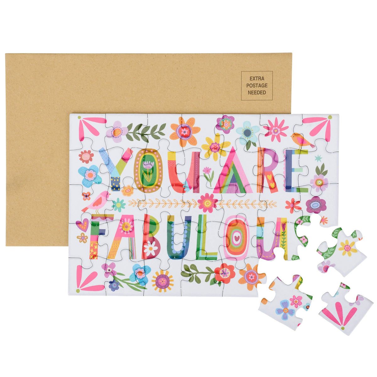 You Are Fabulous Floral Puzzle Greeting Card | 35-Piece Encouragement Gift