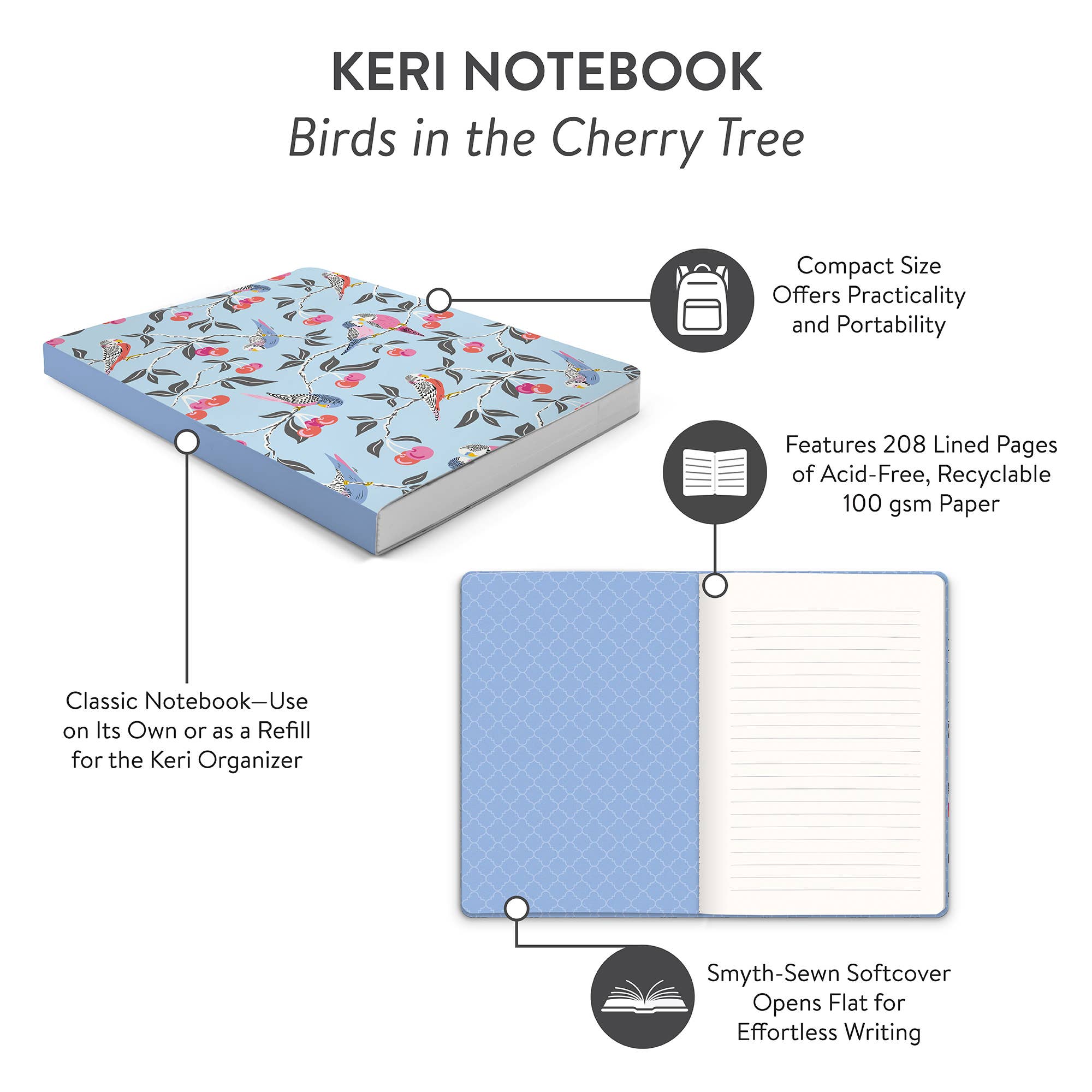 Birds in the Cherry Tree Keri Notebook