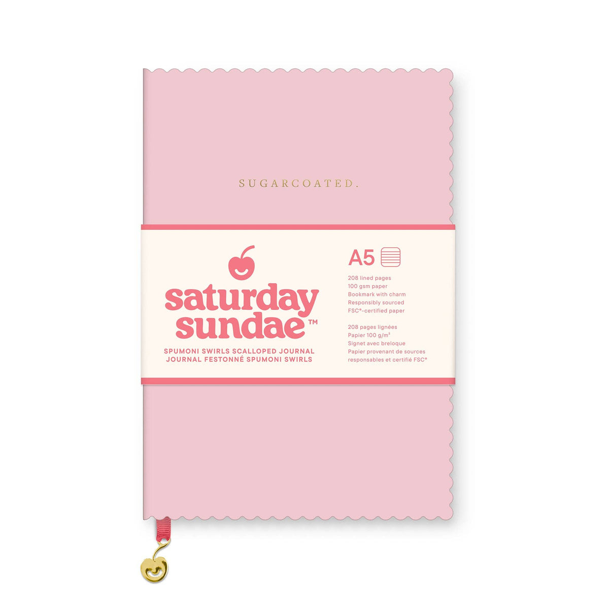 Bubble Gum Spumoni Swirls Scalloped Journal – A5 Lined Notebook