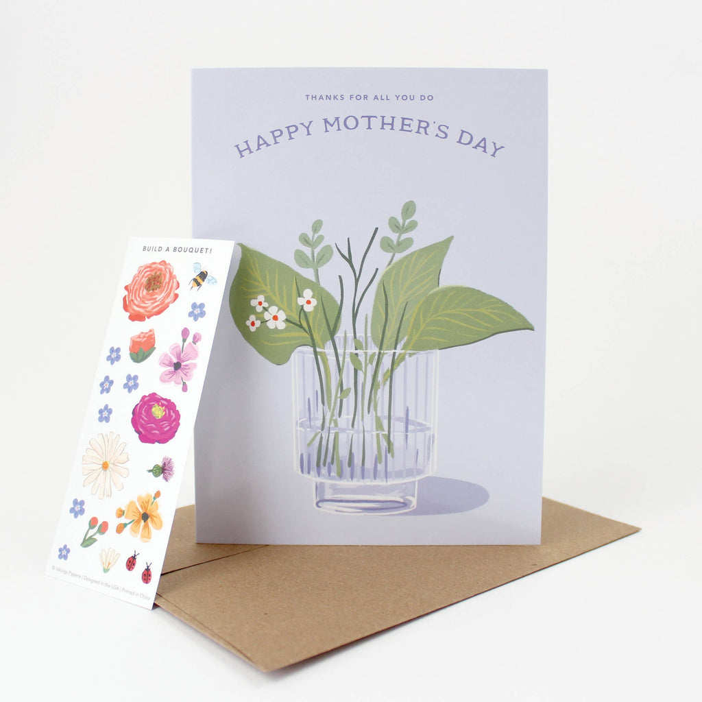 Mother's Day Bouquet Sticker Scene Greeting Card