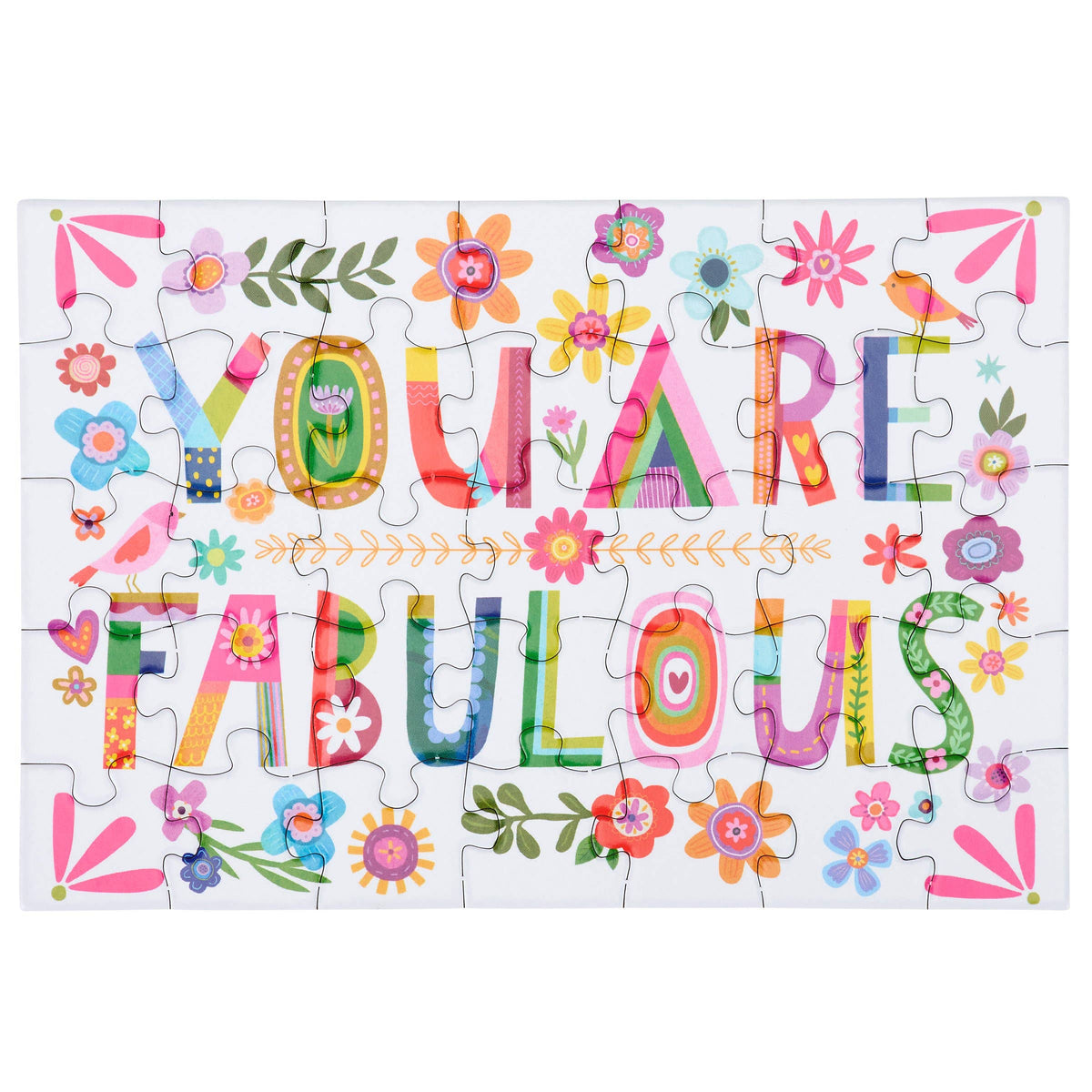 You Are Fabulous Floral Puzzle Greeting Card | 35-Piece Encouragement Gift