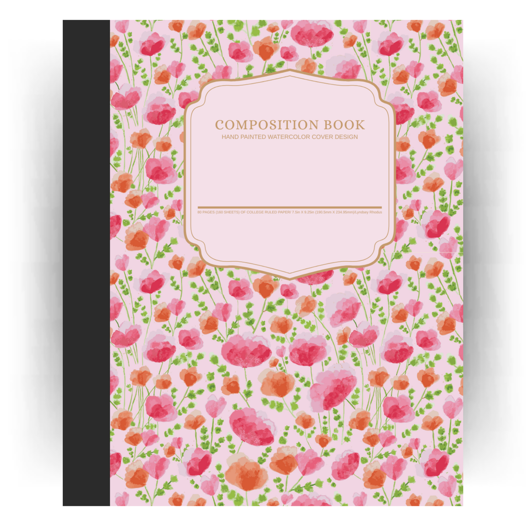 Pink Poppies Composition Notebook