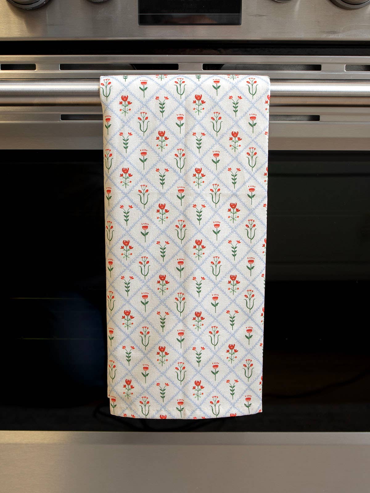 Scandinavian Folk Floral Kitchen Tea Towel