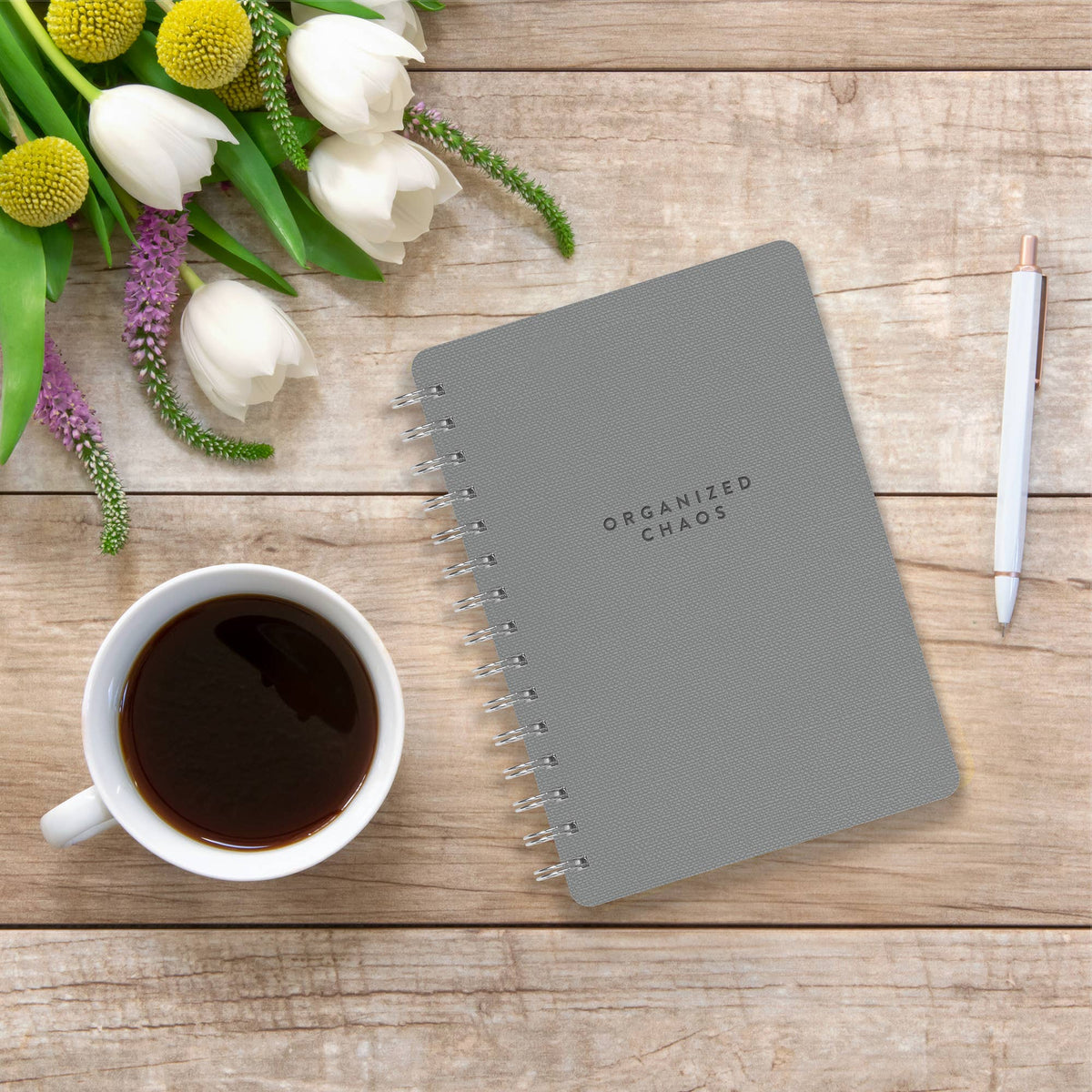 Organized Chaos Agatha Lined Notebook – Gorgeous Gray