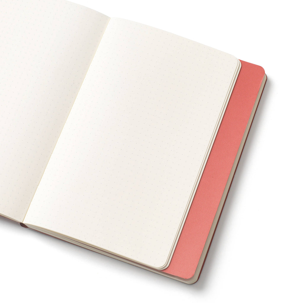 Stepped Lined & Dotted Notebook, A5 Softcover - Pink Waves