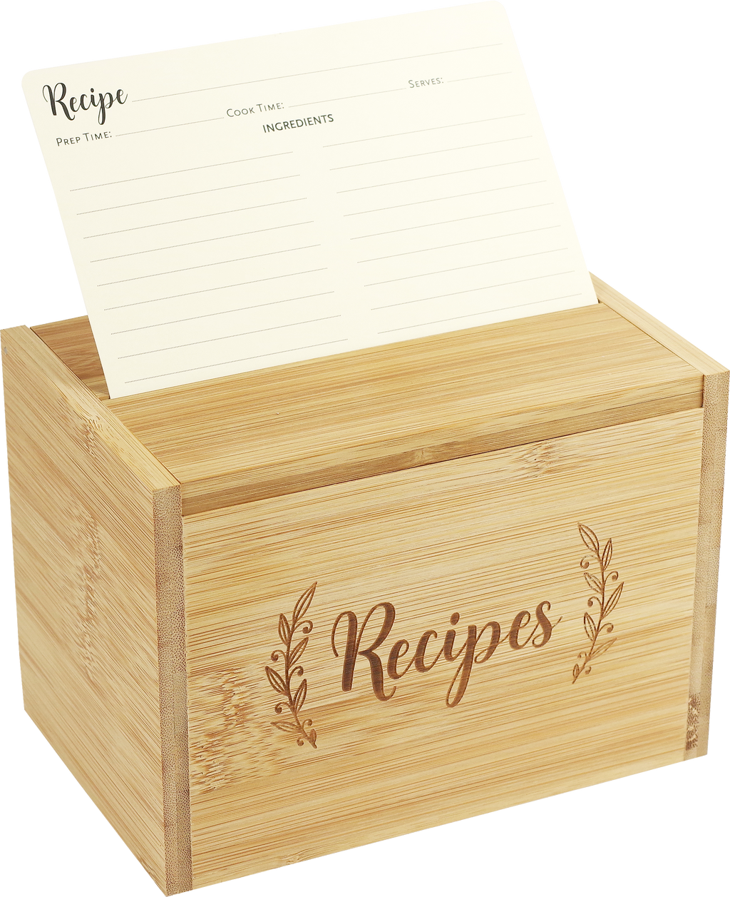 Bamboo Recipe Box Set by Peter Pauper Press