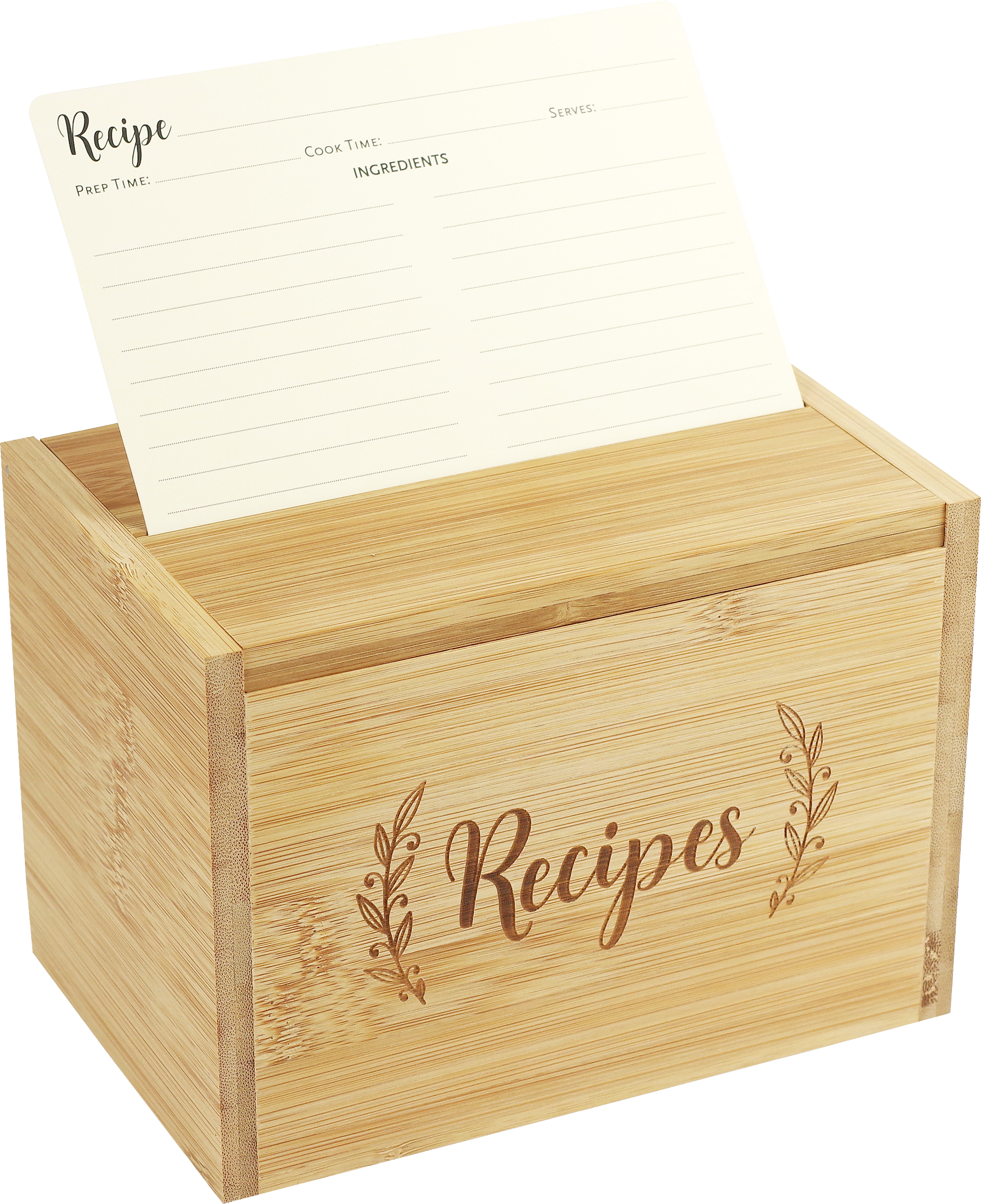 Bamboo Recipe Box Set by Peter Pauper Press