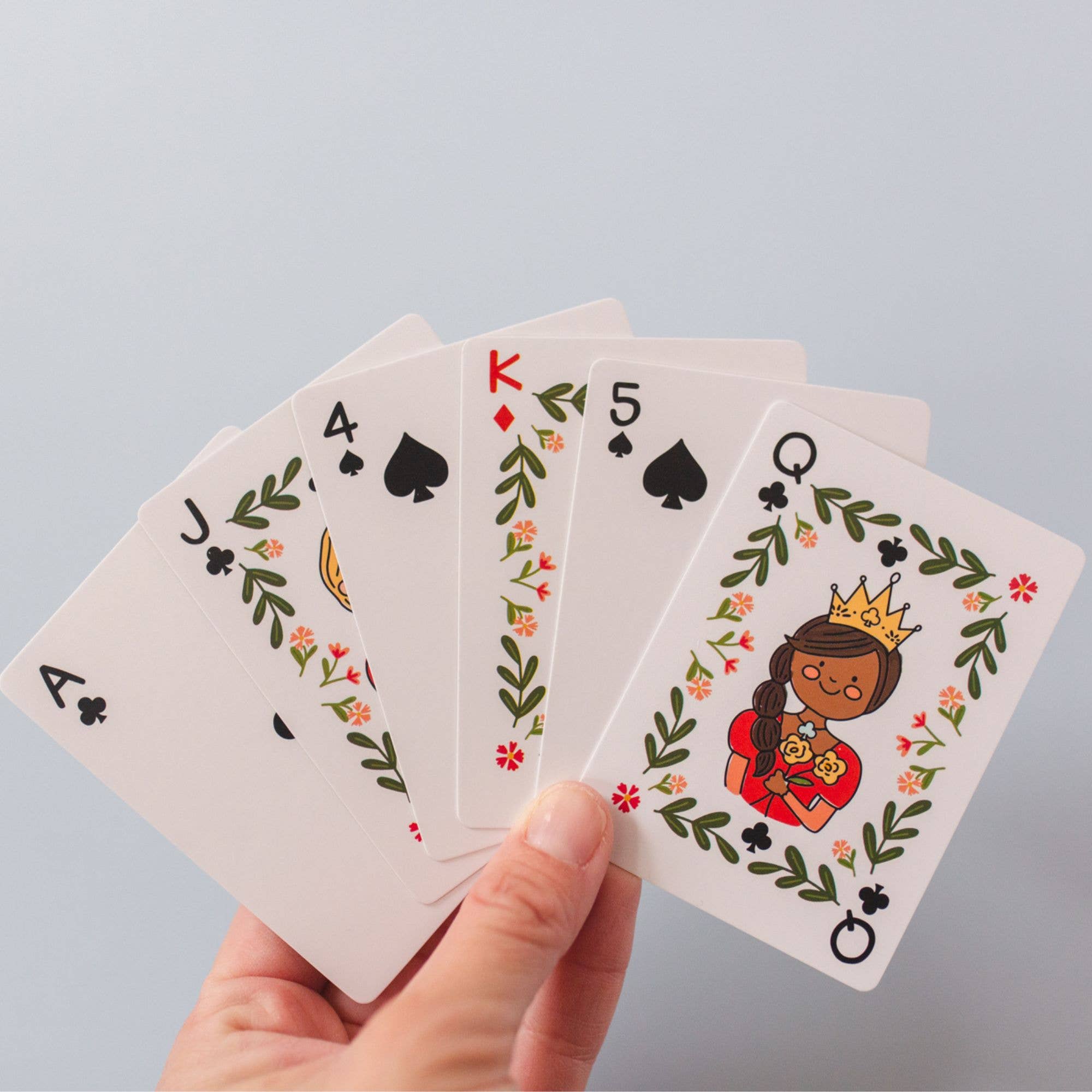 Green Floral Deck of Playing Cards