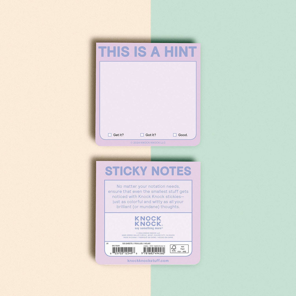 This Is a Hint Sticky Notes | Funny Reminder Sticky Notes