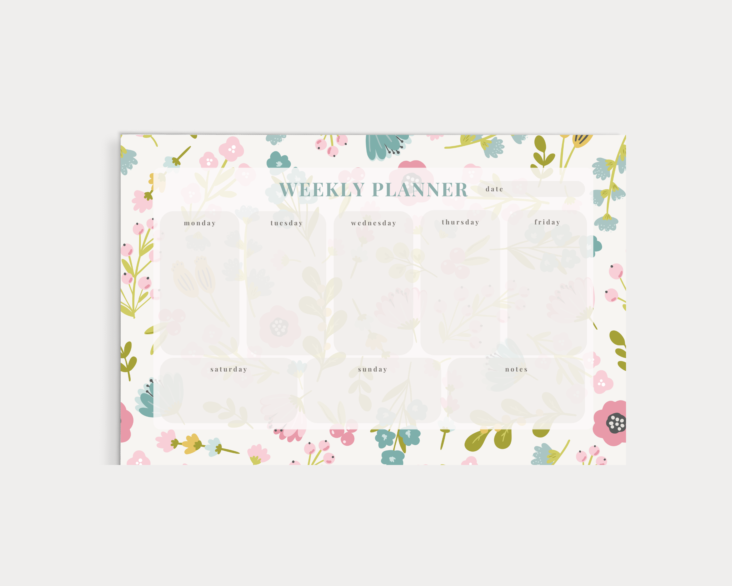Pastel Floral Weekly Planner