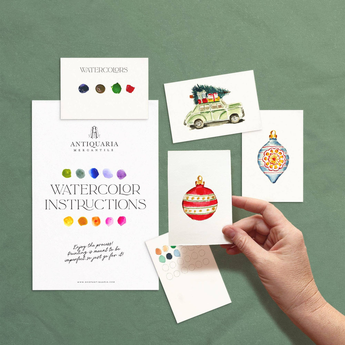 Mini Christmas Watercolor Kit No. 2 | Holiday Painting Craft Kit