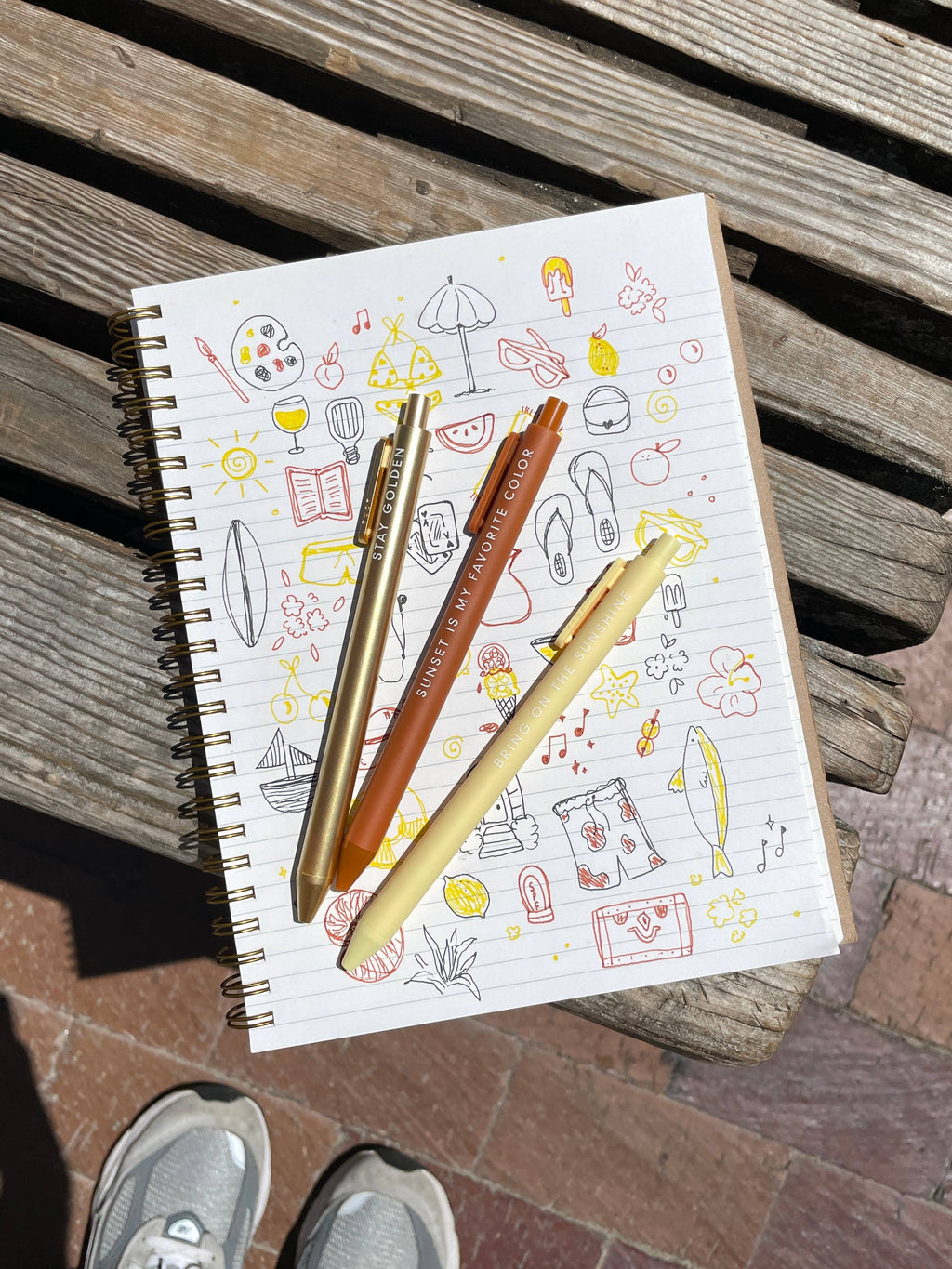 Sunshine Lover Gel Pen Set of 3 - by Ruff House Print Shop