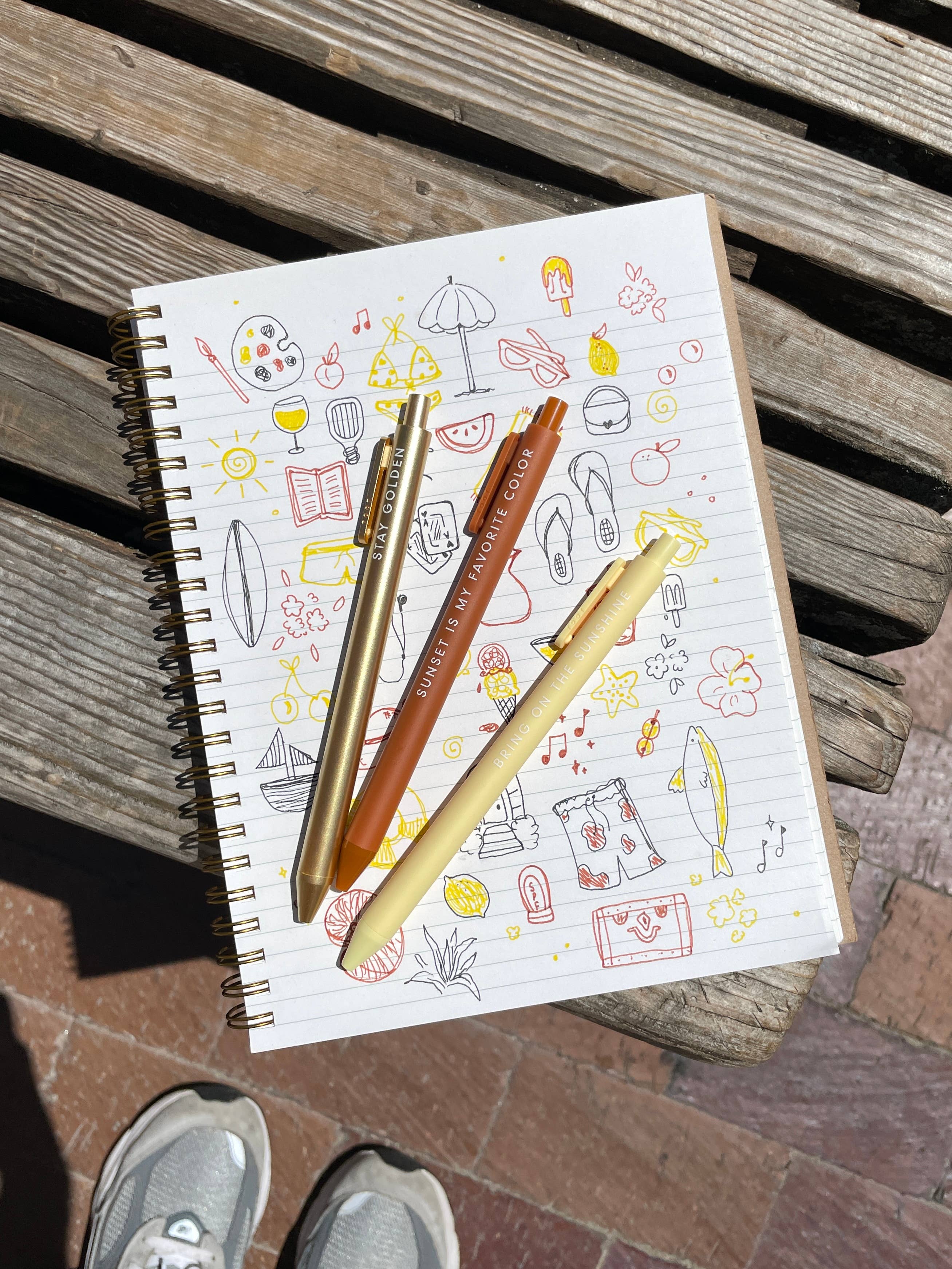 Sunshine Lover Gel Pen Set of 3 - by Ruff House Print Shop