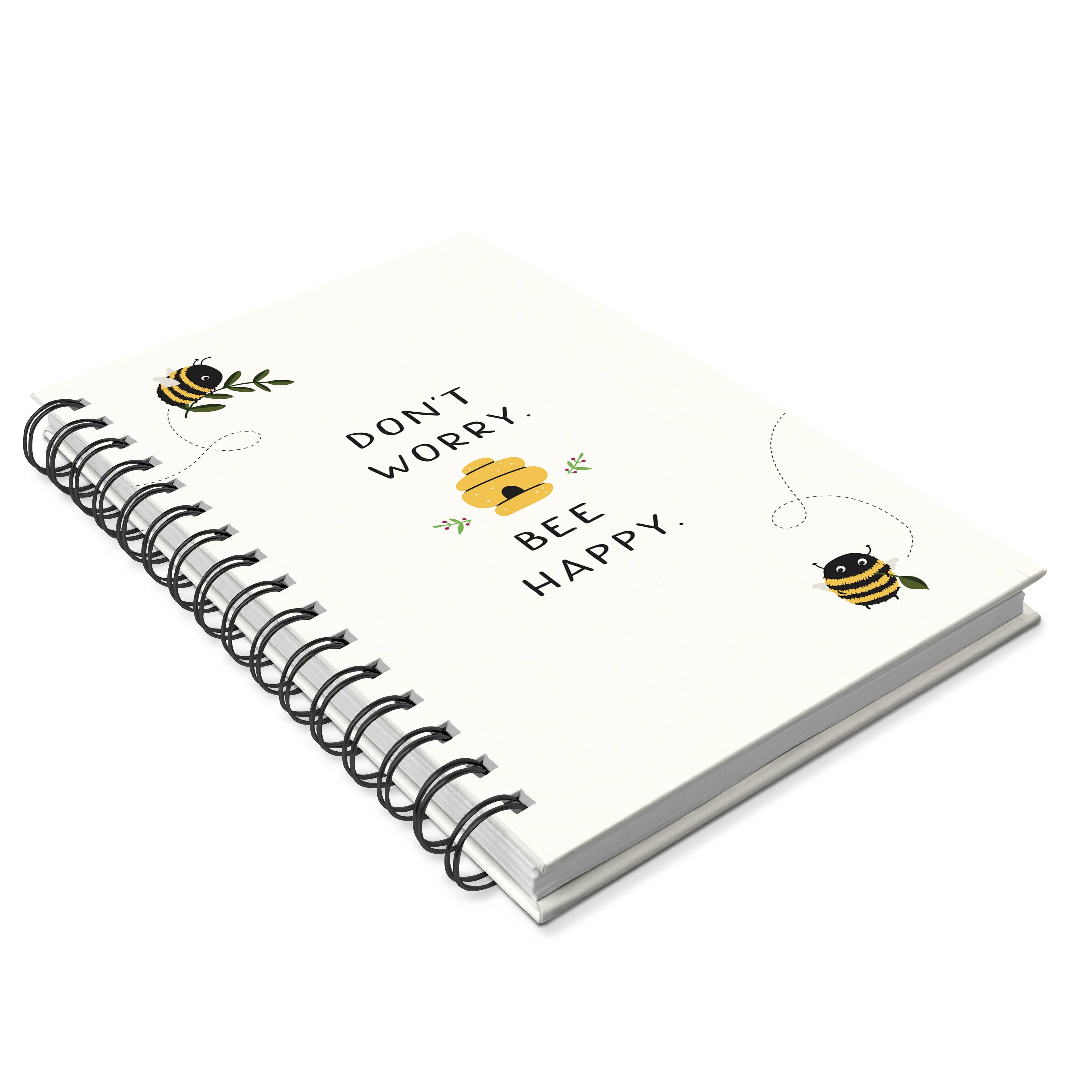 Don't Worry Bee Happy Spiral Notebook by Studio Oh!