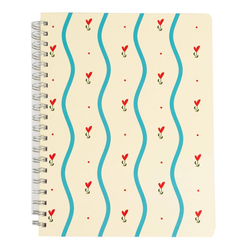 Floral Spiral Spiral Notebook, 8x10 Stationary Journal