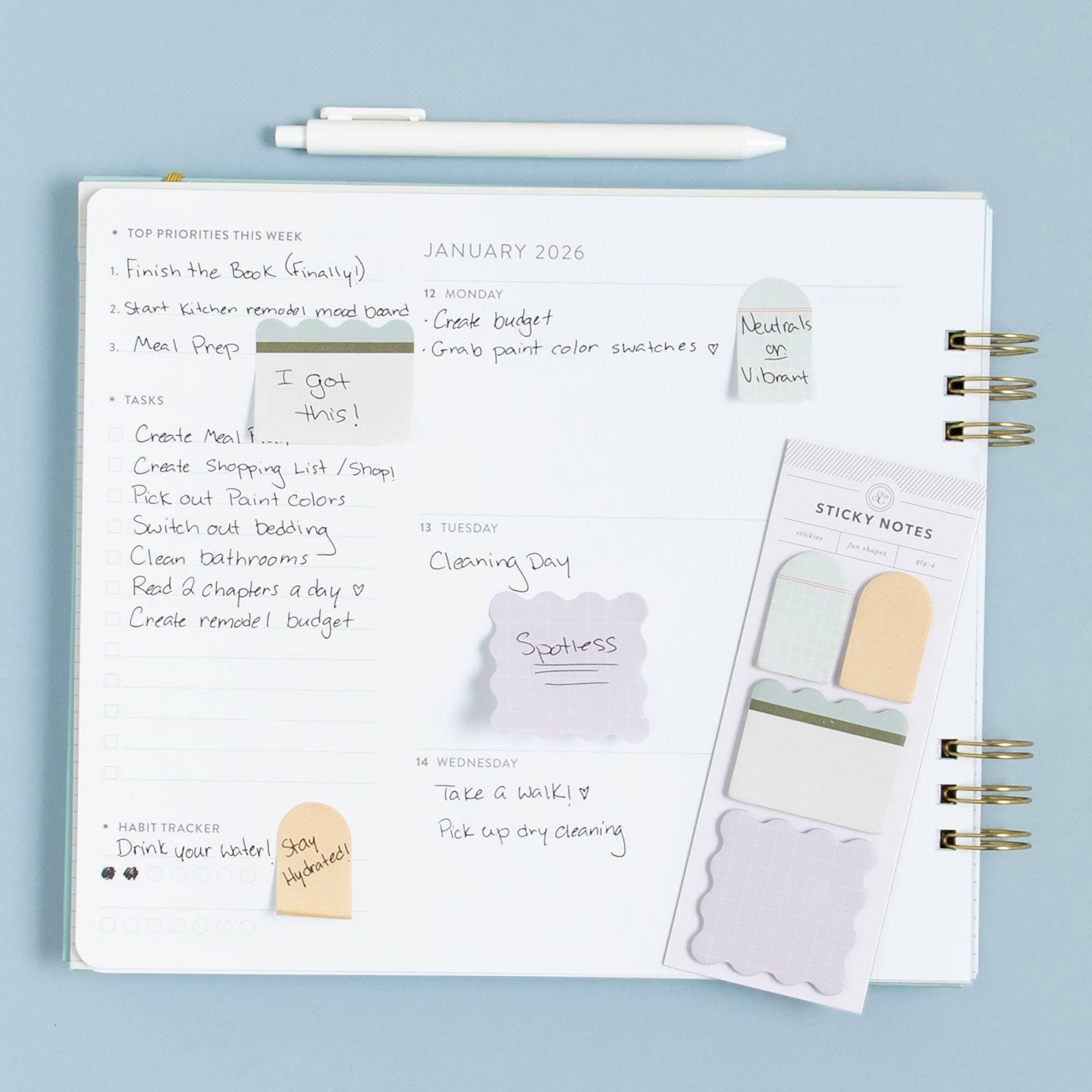 Desk Refresh Sticky Note Set – Grid & Dot Grid Sticky Notes 4-Pack by Studio Calico