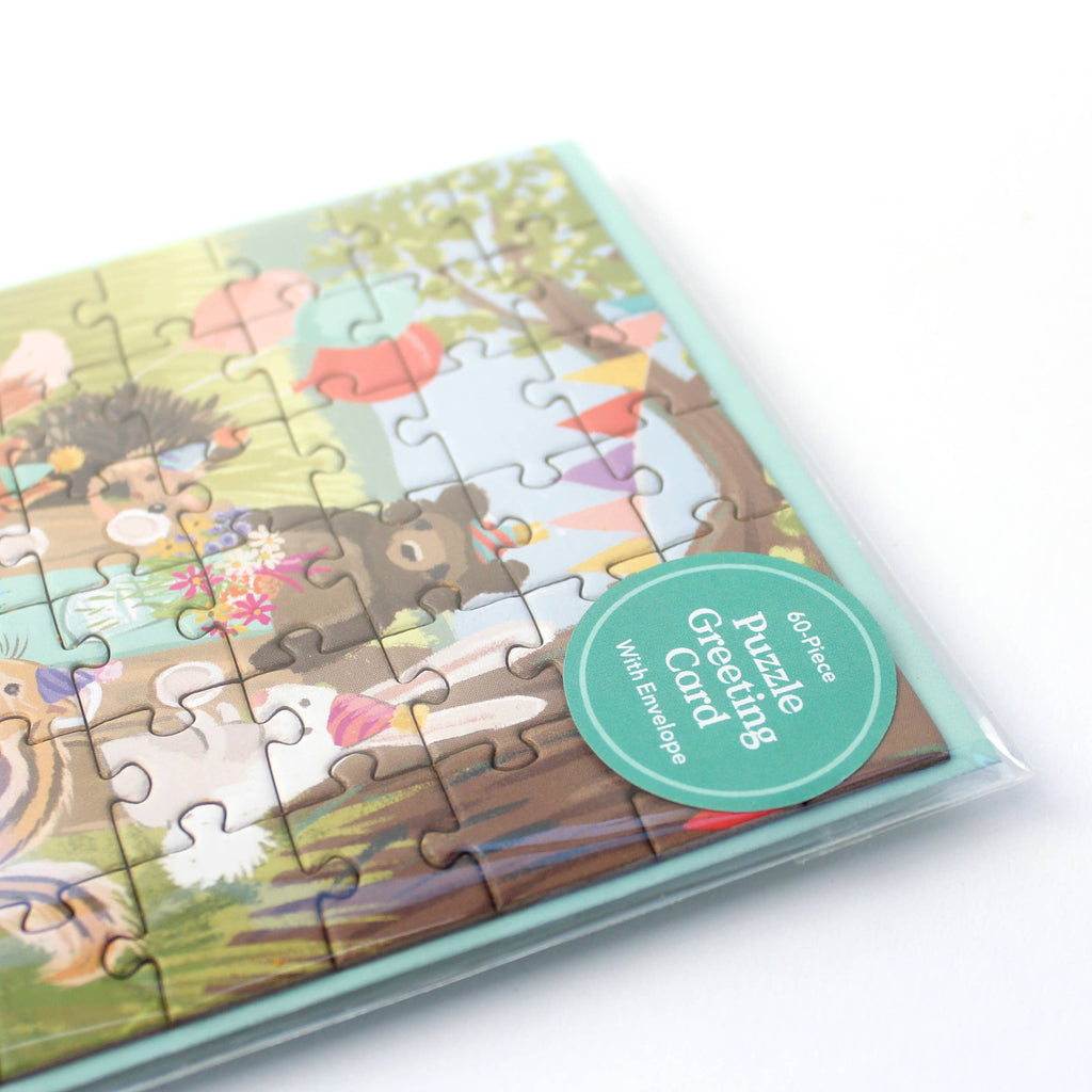 Woodland Party Puzzle Greeting Card