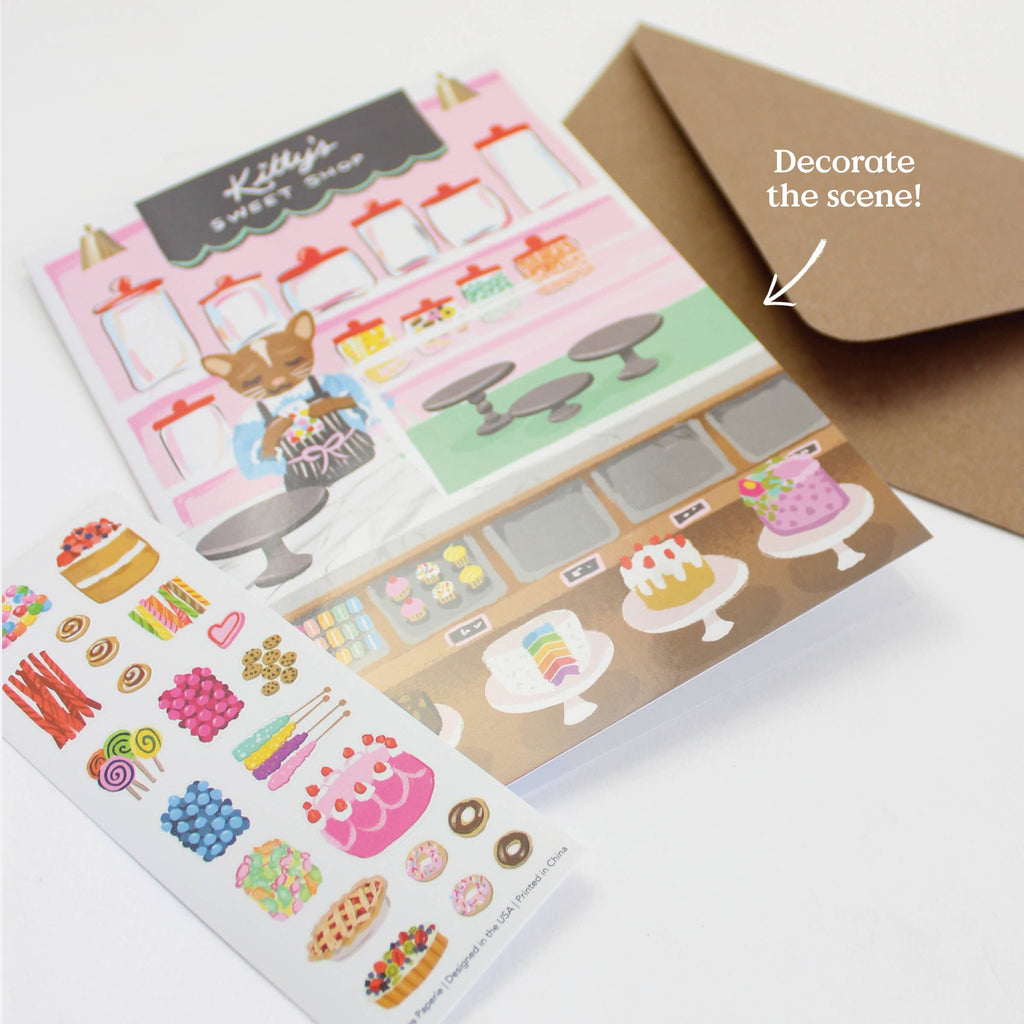 Sweet Shop Sticker Scene Greeting Card