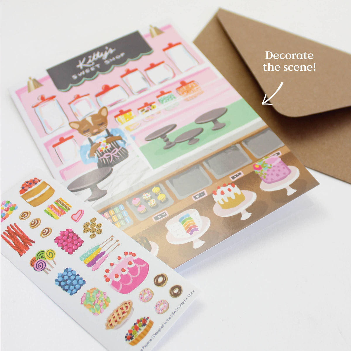Sweet Shop Sticker Scene Greeting Card