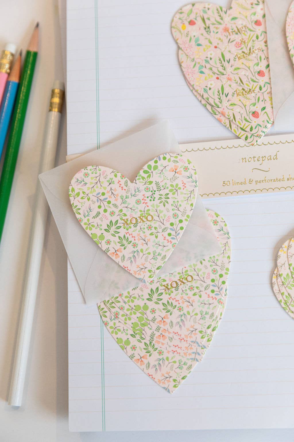 XO Floral Heart Gift Enclosures: Individual