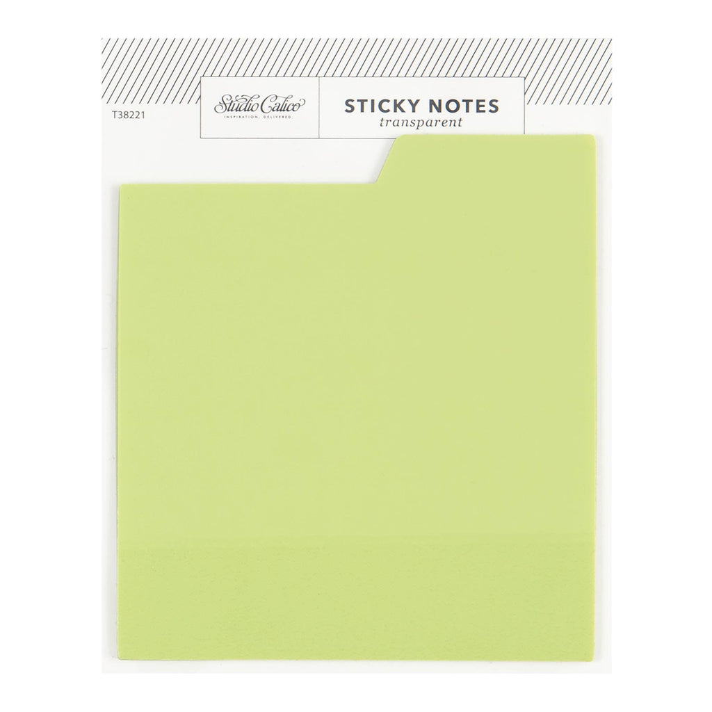 Tabbed Transparent Sticky Notes in Green | Studio Calico