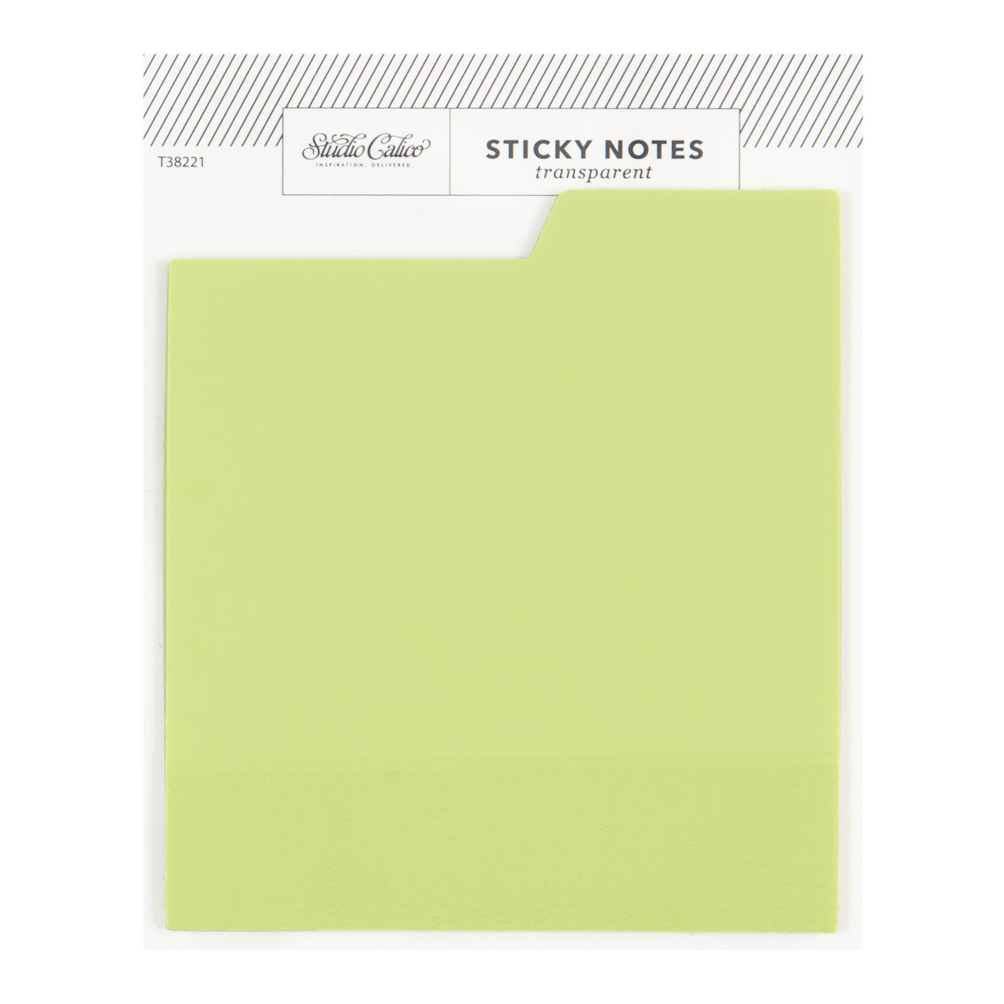 Tabbed Transparent Sticky Notes in Green | Studio Calico