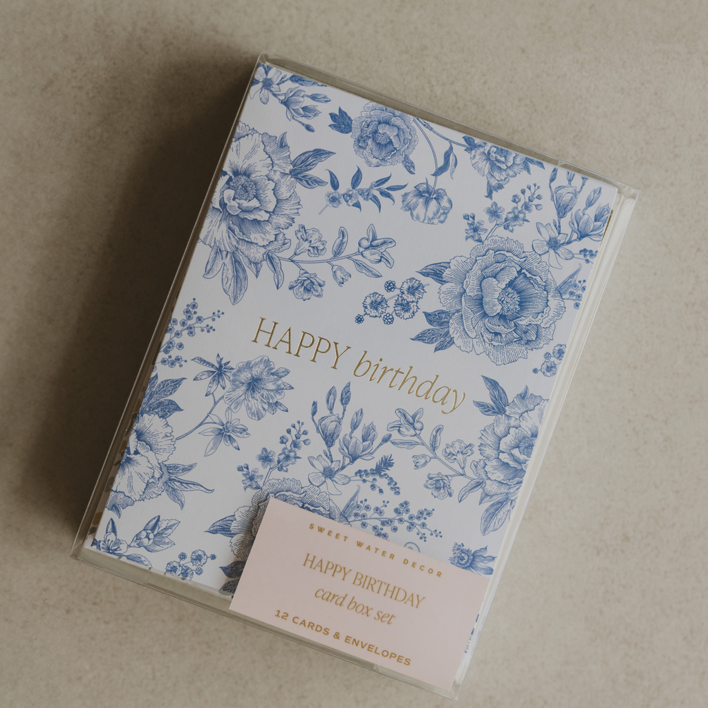 Birthday Gifter Greeting Card Boxed Set – Assorted Birthday Card Set by Sweet Water Decor