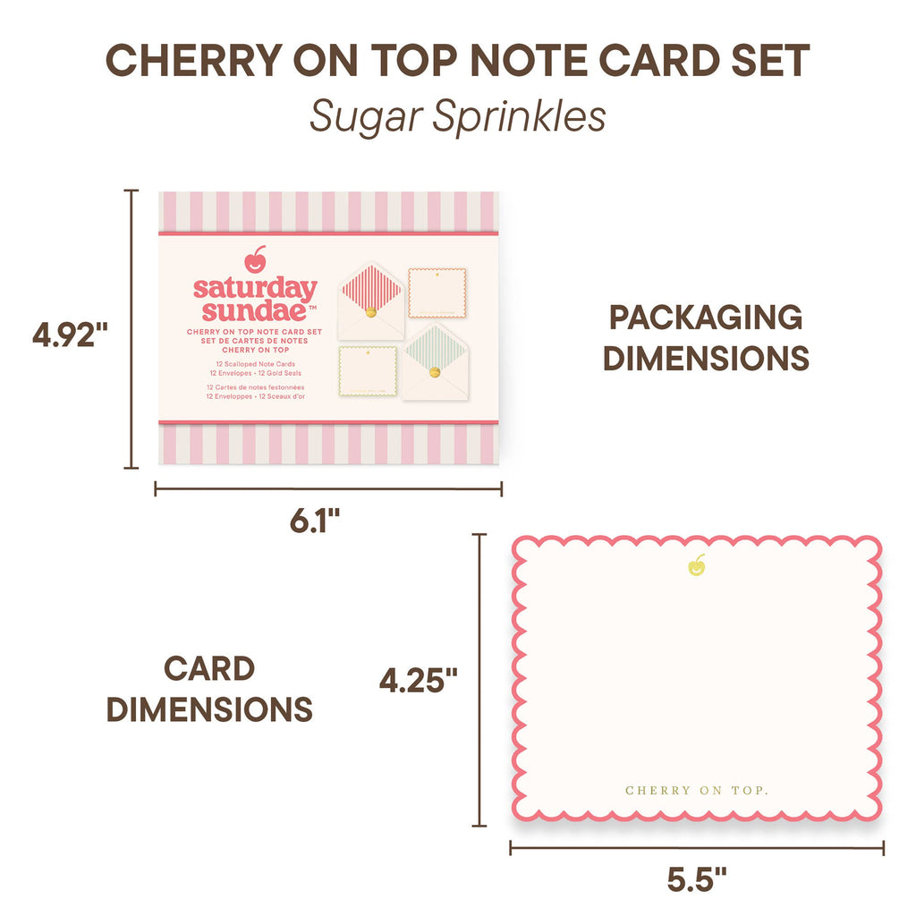 Sugar Sprinkles Cherry on Top Note Card Set