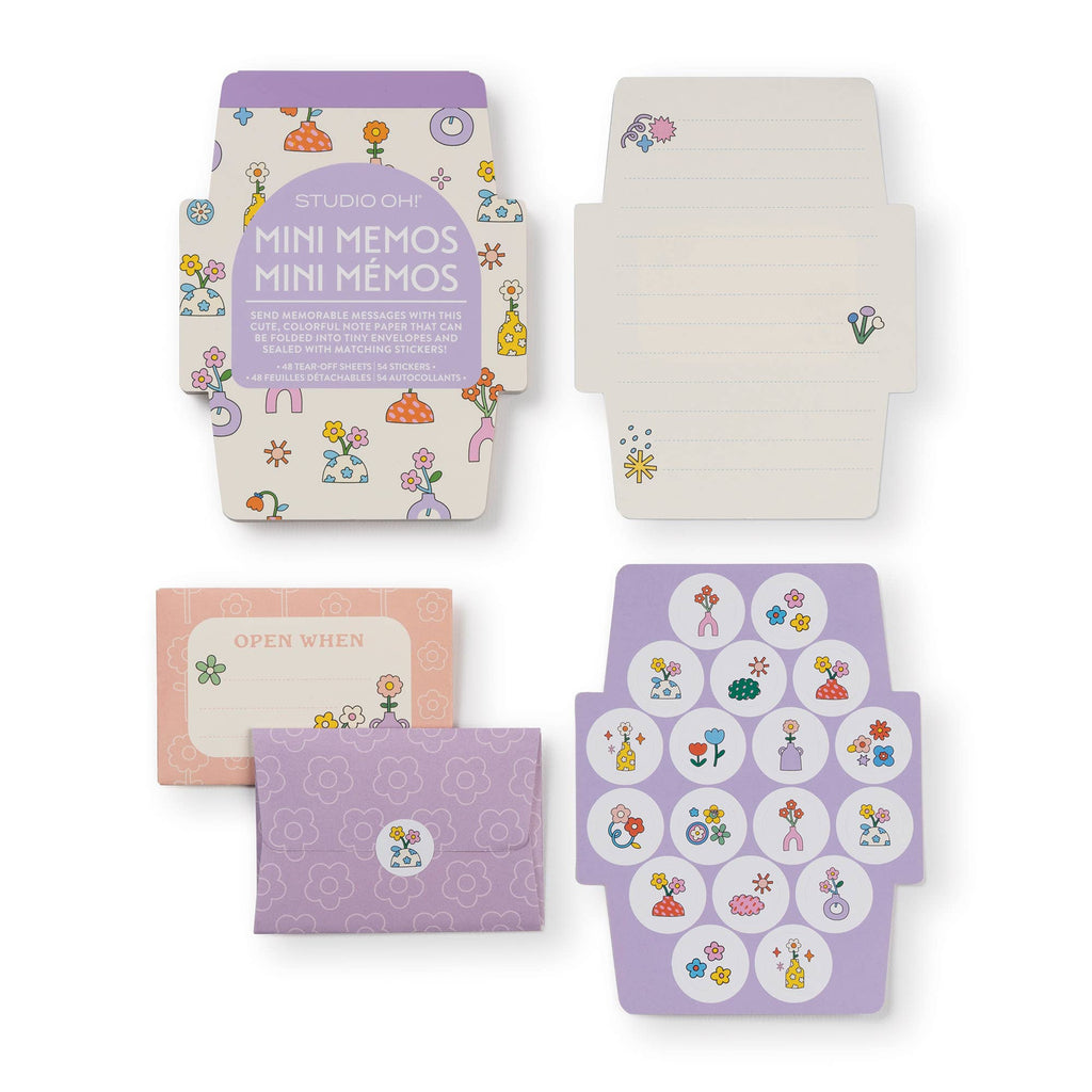 Note Writer Mini Memo Pad – Pretty Posies Fold-and-Seal Memos with Stickers by Studio Oh!